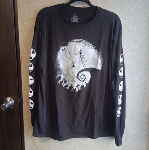 Nightmare Before Christmas Womens Large Long Sleeve Graphic Tee Shirt Disney